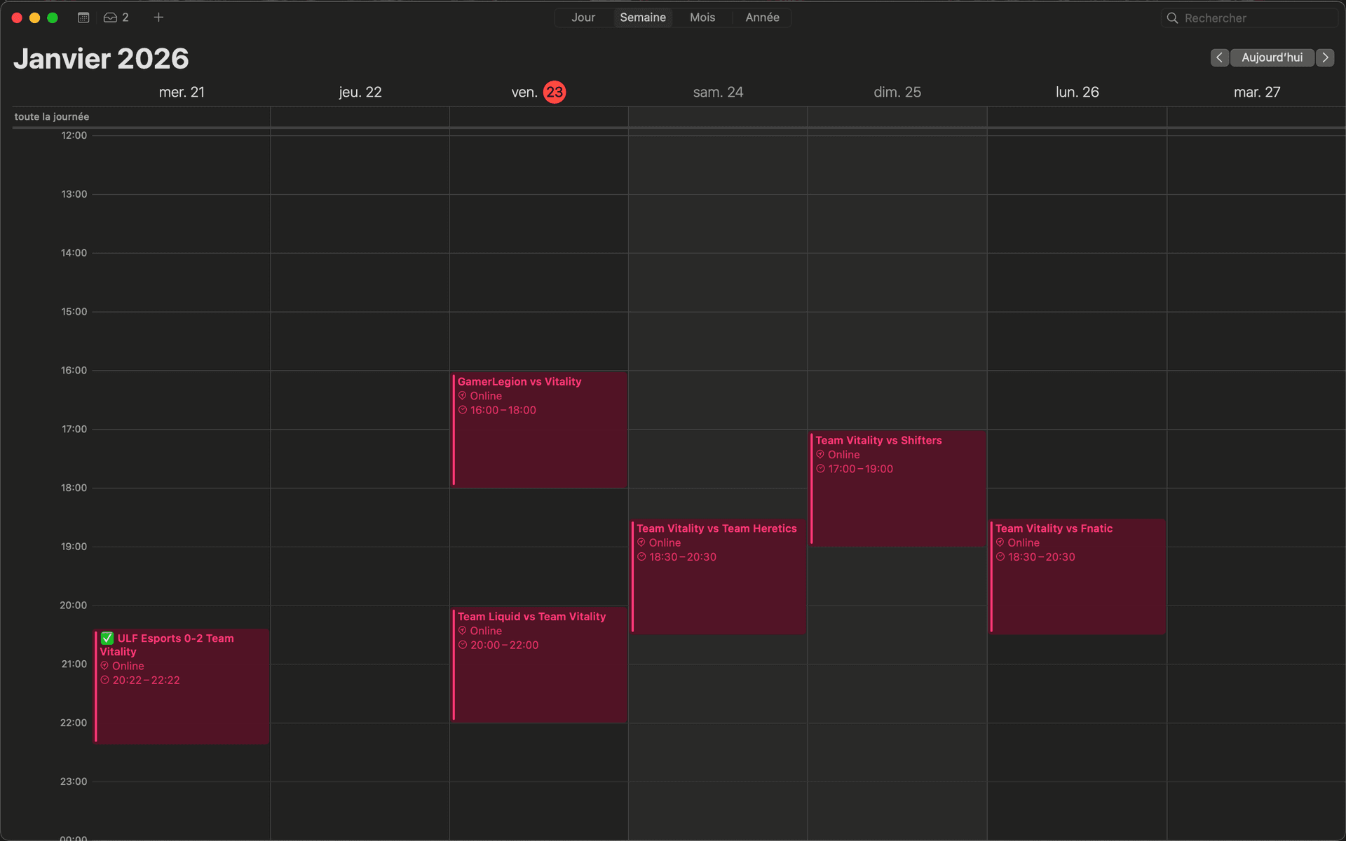Esport Calendar preview