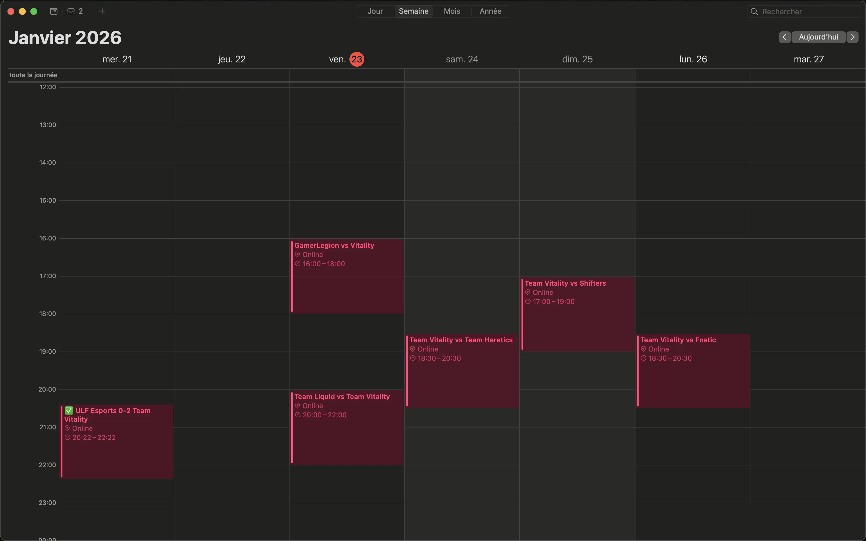 Esport Calendar preview