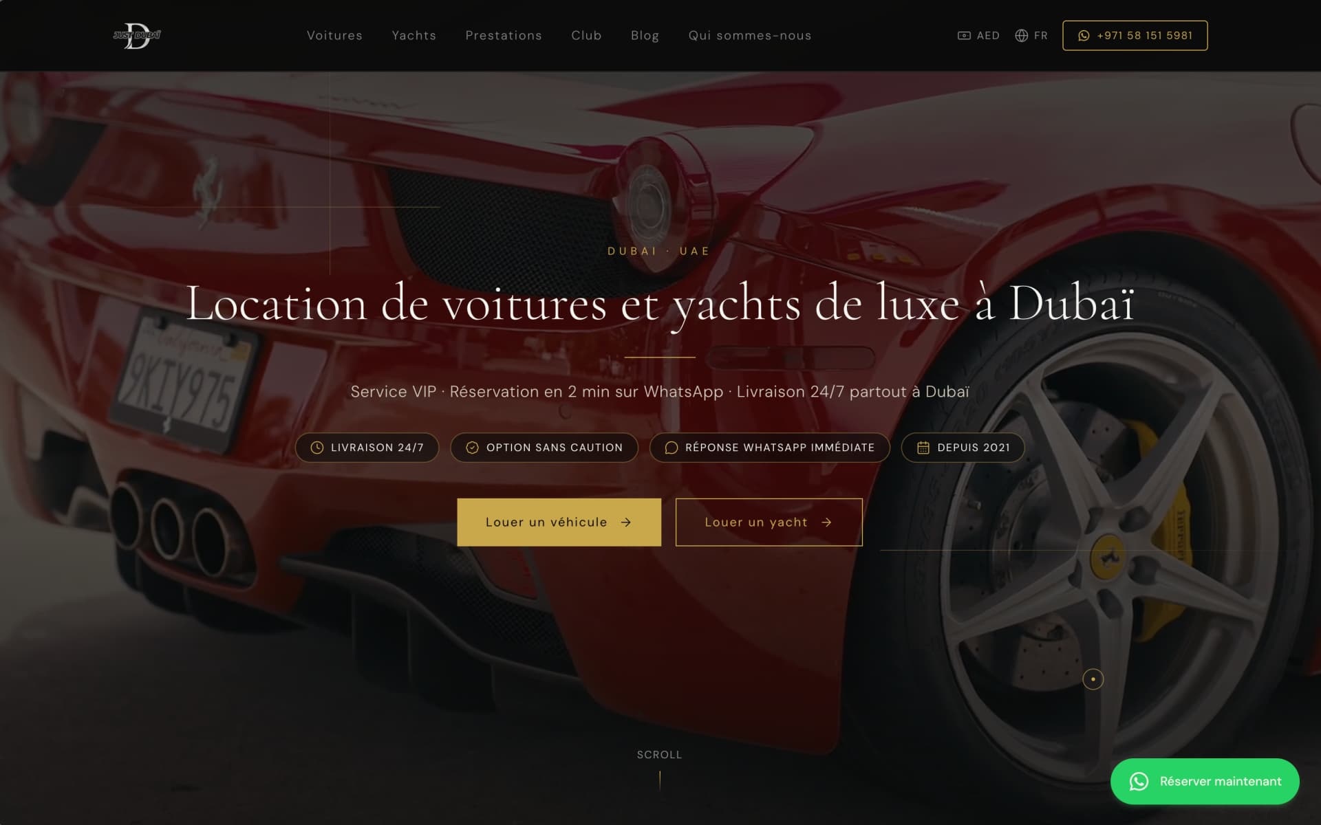 Just Dubai Conciergerie website
